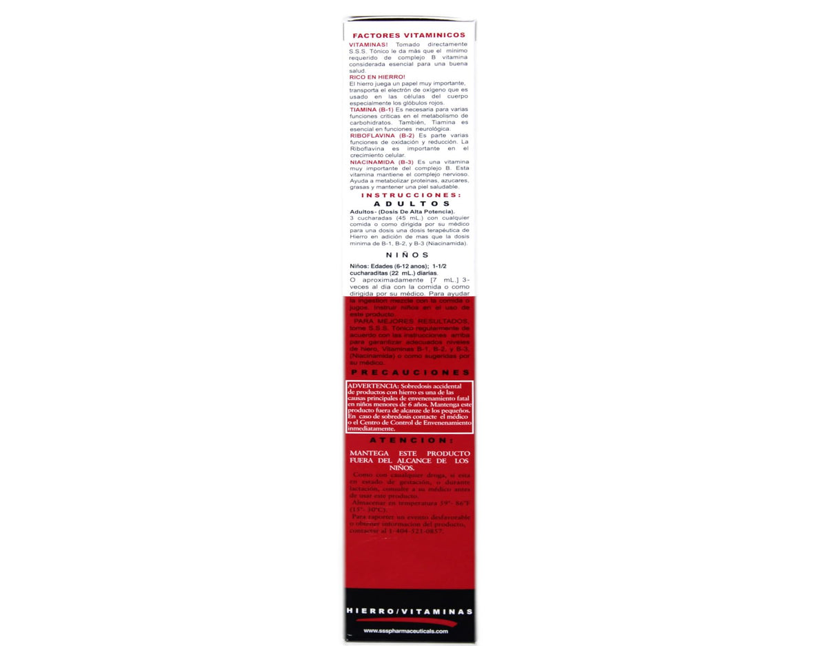 S.S.S. CO. S.S.S. Tonic Iron and Vitamin B Supplement Liquid - 30 fl oz - image 4