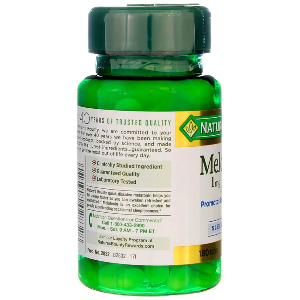 MAIA CACAO Nature's Bounty Melatonin 1 mg Tablets for Sleep - 360 Tablets - image 2