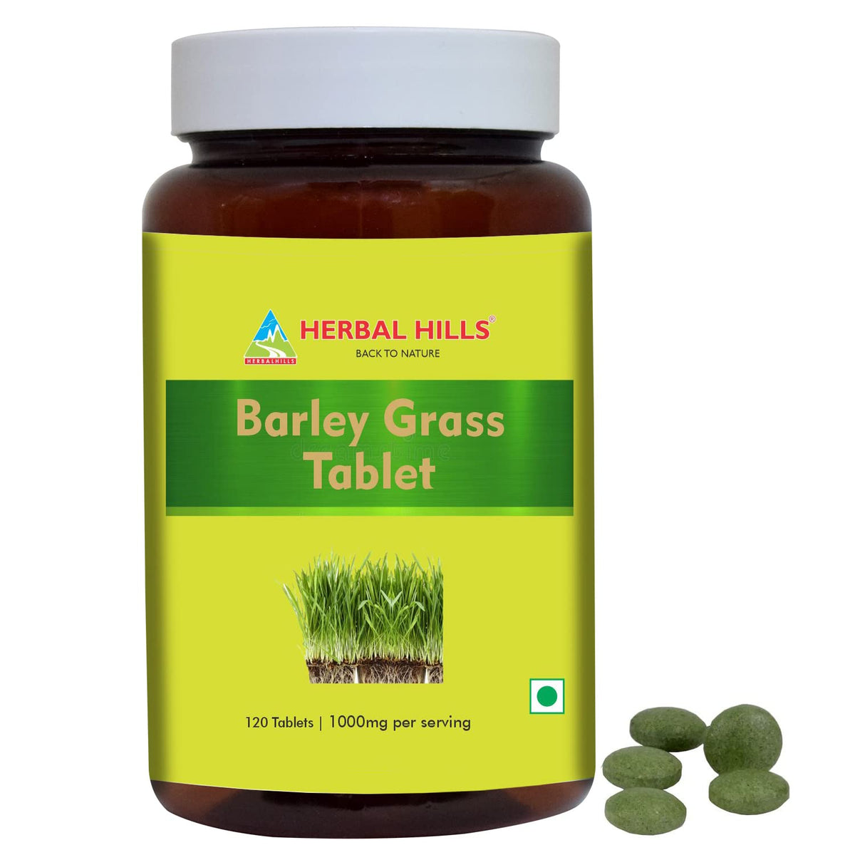 HERBAL HILLS Barley Grass Tablets - 120 Count