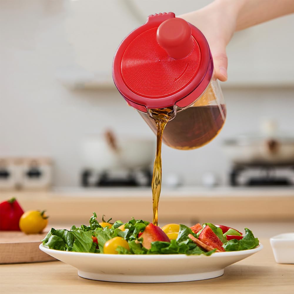 MiOYOOW Salad Dressing Mixer Bottle 500ML with Strainer - Red - image 3