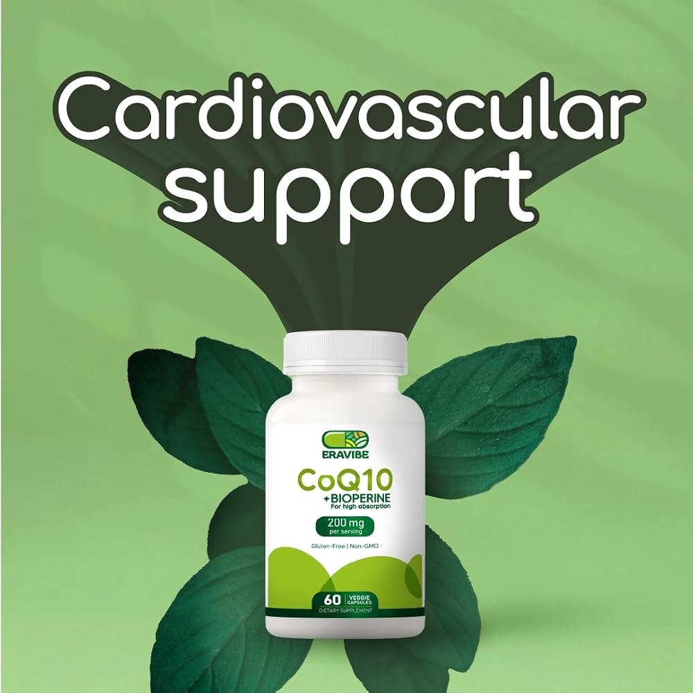 ERAVIBE Pure CoQ10 Energy Support 200 mg - 60 Veggie Capsules - image 5