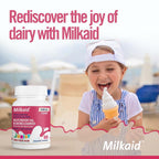 Milkaid Junior Lactase Enzyme Chewable Tablets for Lactose Intolerance