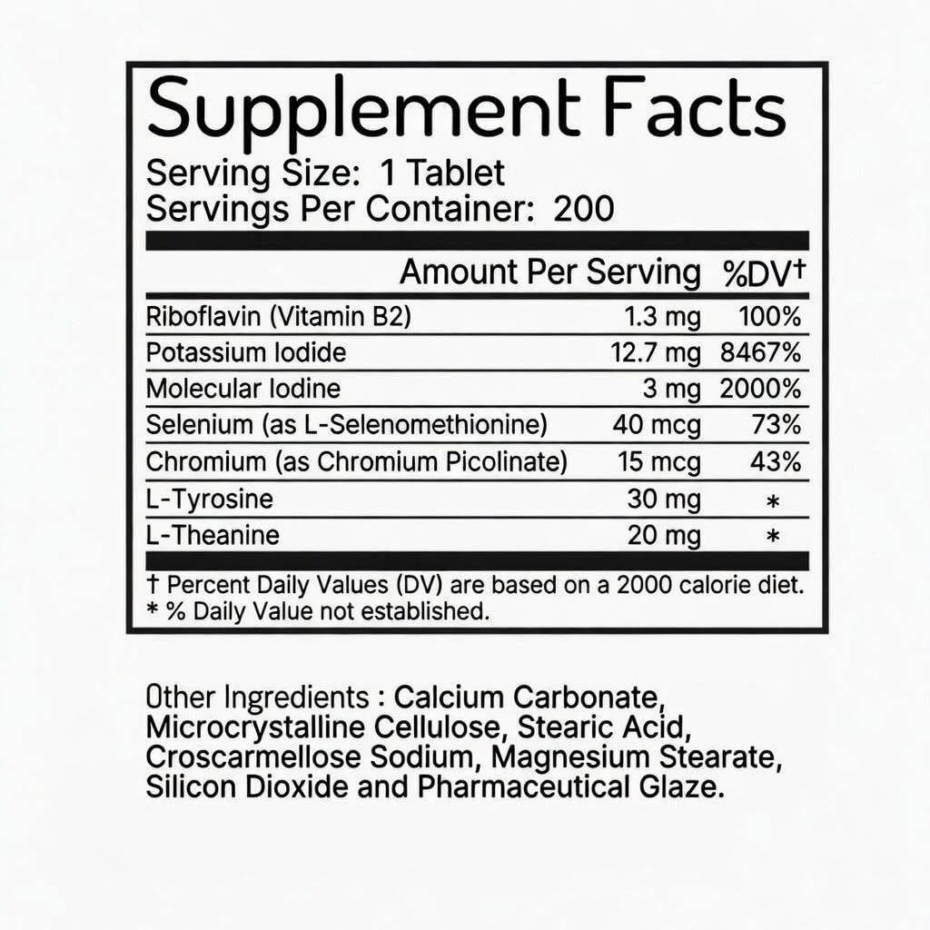 Zen Haus Iodine Complex 12.5 mg with Selenium – Thyroid Support – 200 Tablets - image 2