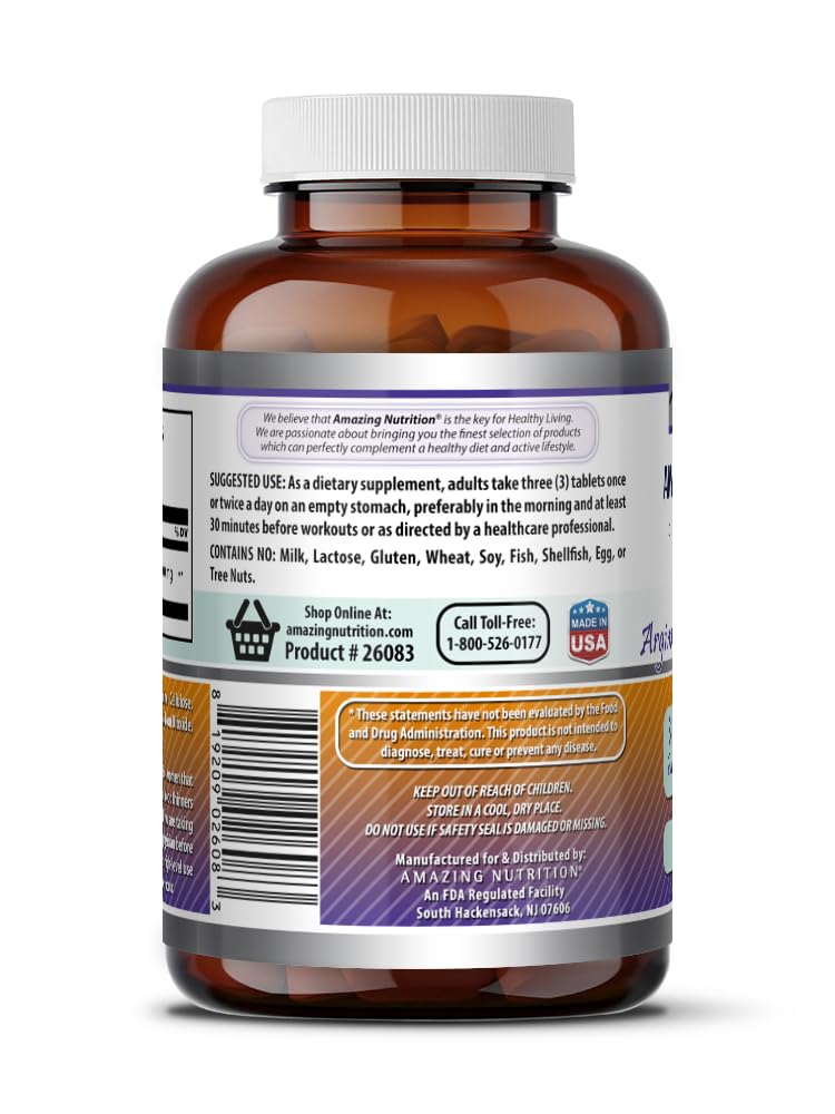 Amazing Nutrition AAKG 3500 mg Arginine Supplement - 180 Tablets - image 5