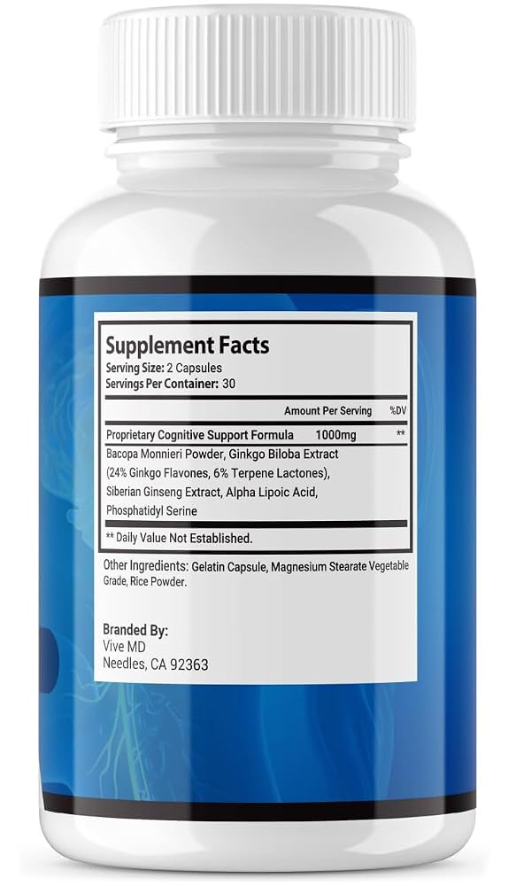 VIVE MD Neuro Thrive Brain Supplement with Ginkgo Biloba - 300 Count - image 2