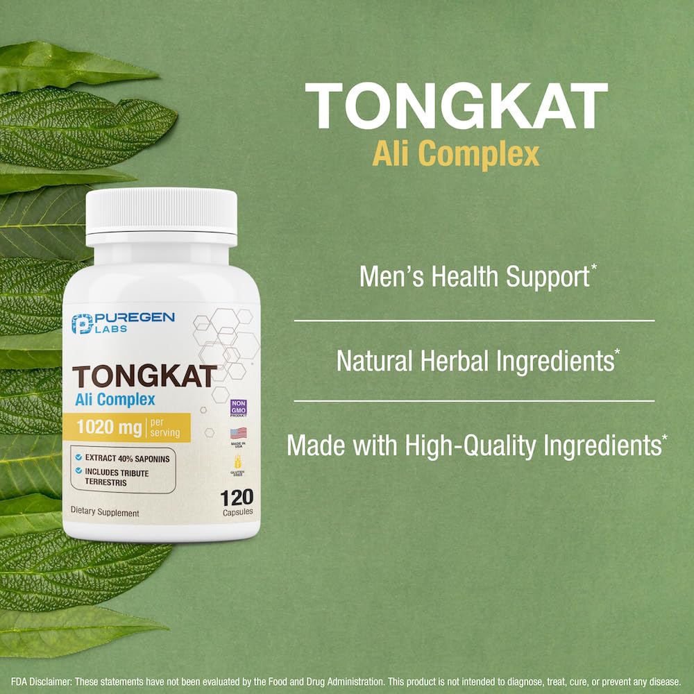Puregen Labs Tongkat Ali Extract 200:1 Men's Health Support - 240 Capsules - image 5