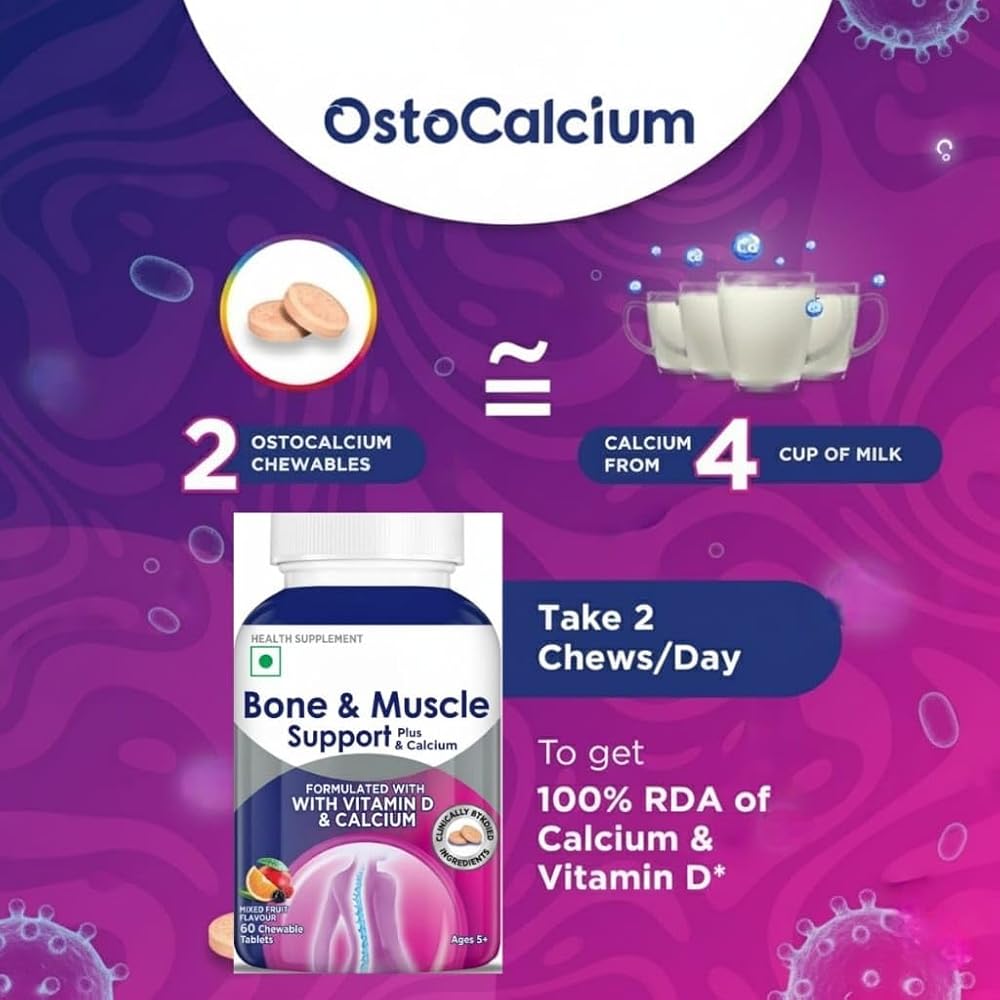 Generic OstoCalcium Total Chewables Vitamin D & Calcium - 60 Tablets - image 4
