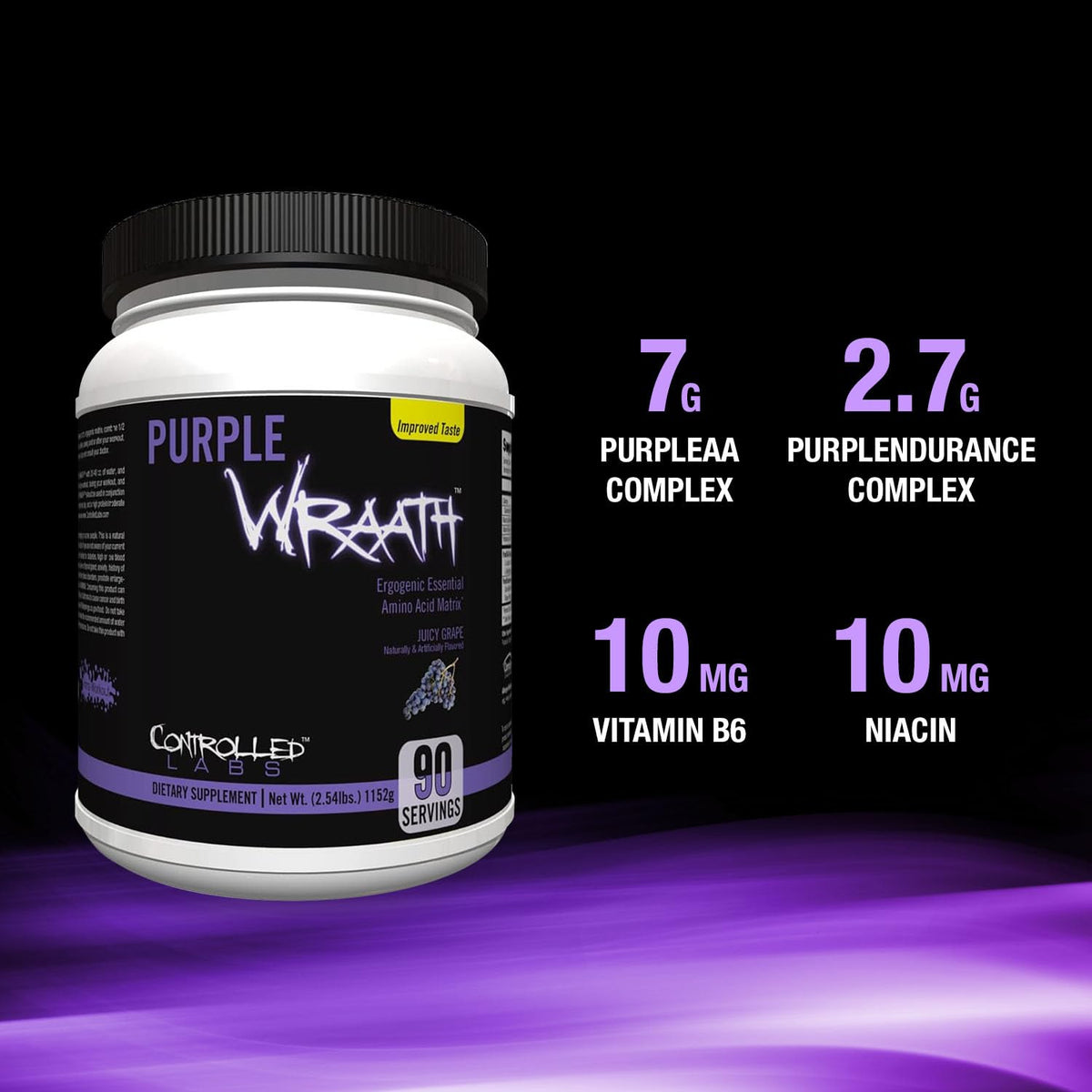 CONTROLLED LABS Purple Wraath BCAA EAA Amino Acid Powder - 90 Servings - image 3