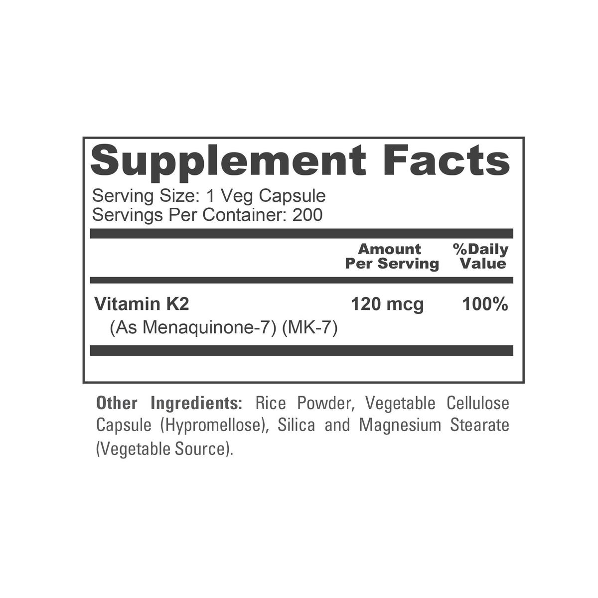 NusaPure Vitamin K2 MK7 120 mcg Vegan - 200 Vegetarian Capsules - image 4