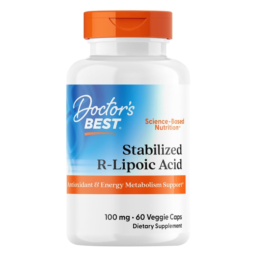 Doctor's BEST Stabilized R-Lipoic Acid 100 mg - 60 Vegetarian Capsules