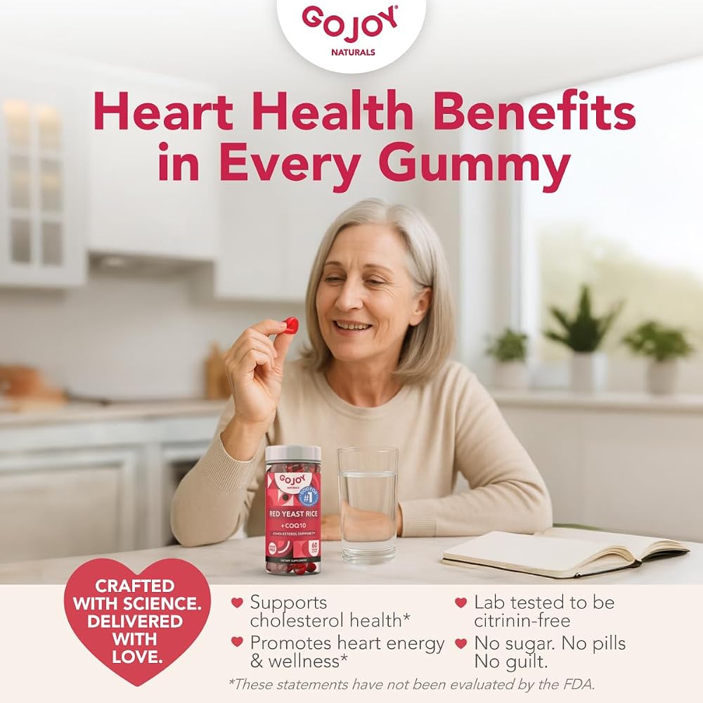 GOJOY Naturals Red Yeast Rice with CoQ10 Gummies - 60 Count - image 3