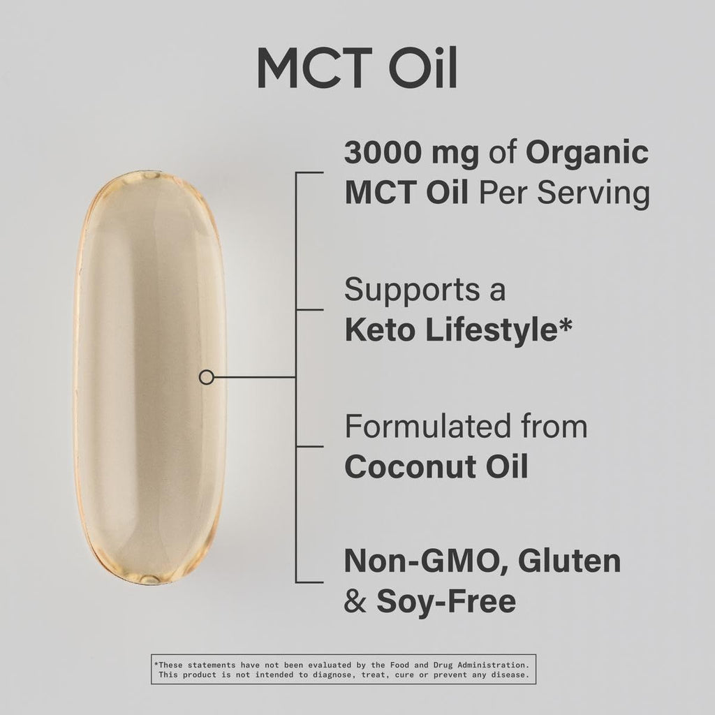 Sports Research Coconut MCT Oil 3000mg - 240 Softgels - image 2