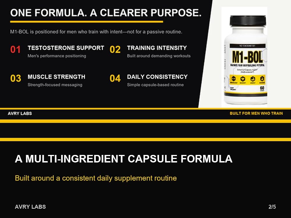 M1-BOL Testosterone Booster with Turkesterone - 60 Capsules - image 3