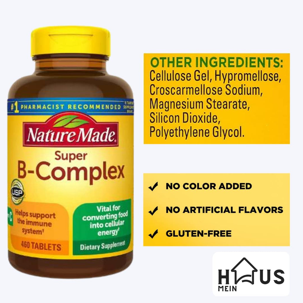 MEIN HAUS Nature Made Super B Energy Complex - 460 Tablets - image 4