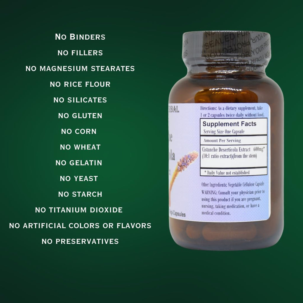 Barlowe's Herbal Elixirs Cistanche Extract 10:1 600 mg - 60 Vegetarian Capsules - image 4