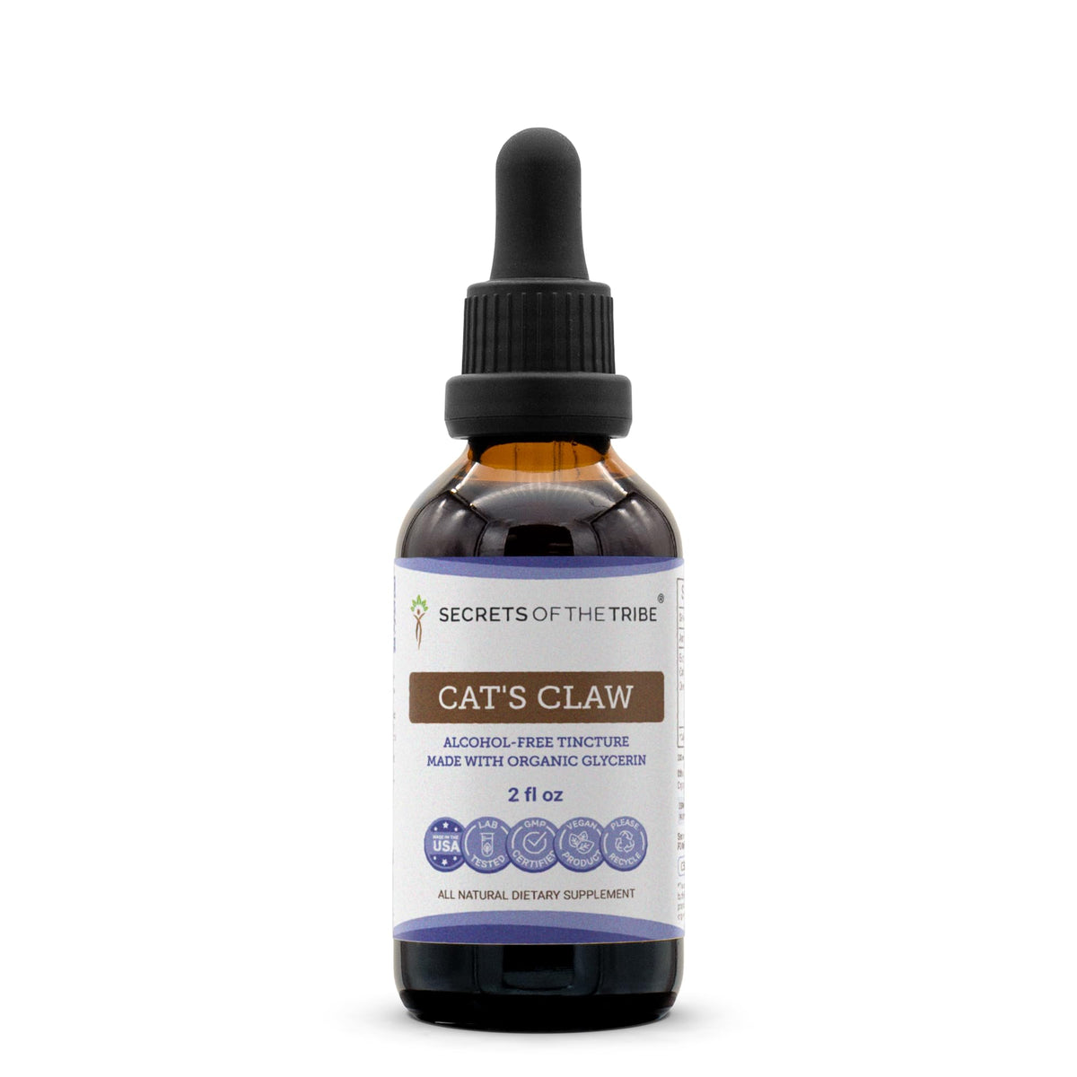 Secrets of the Tribe Cat's Claw Tincture Alcohol-Free Liquid Extract - 2 FL OZ