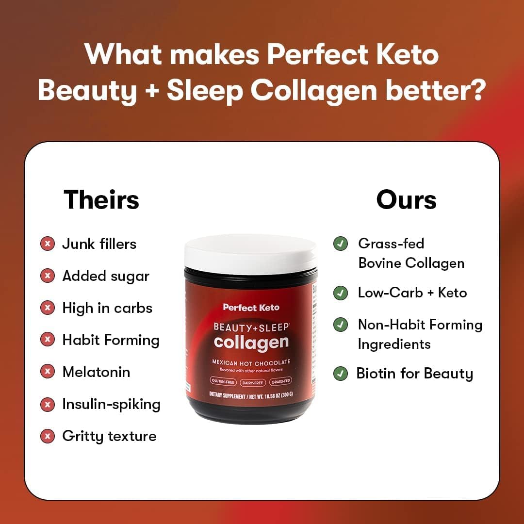 Perfect Keto Beauty + Sleep Collagen Peptides Mexican Hot Chocolate - 10.58 oz - image 7