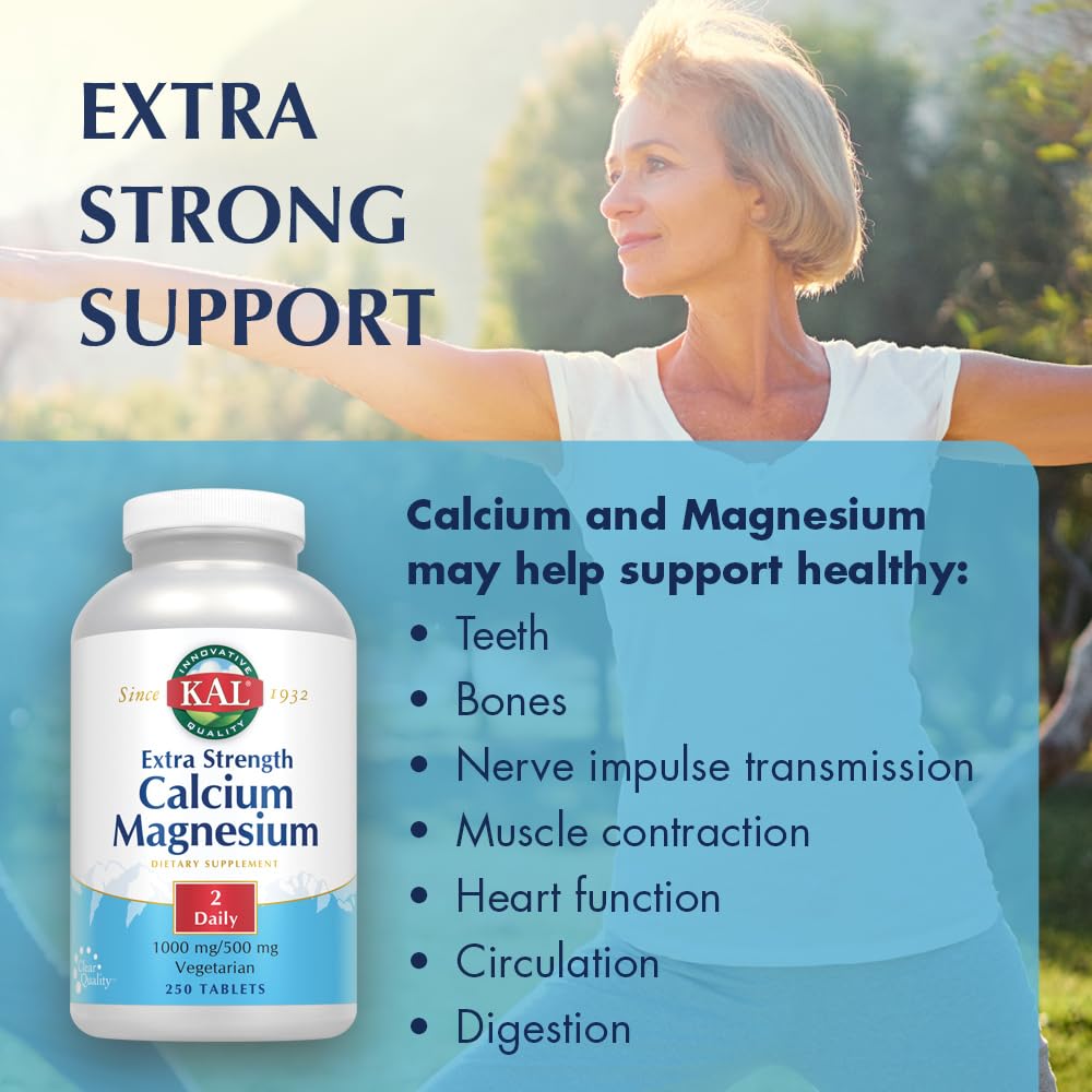 KAL Extra Strength Calcium Magnesium Supplement - 250 Tablets - image 4