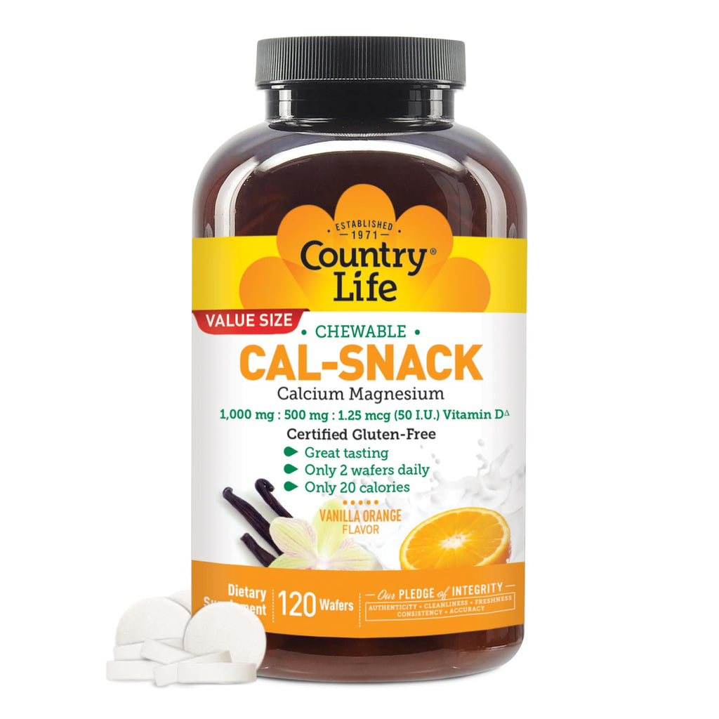 Country Life Cal-Snack Calcium Magnesium Wafers Vanilla Orange - 120 Count