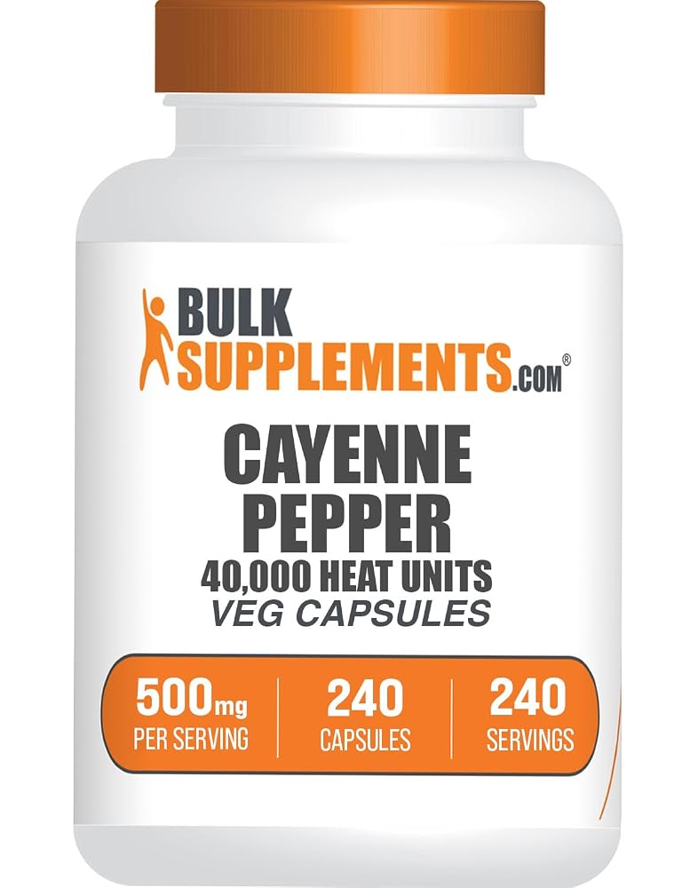 BulkSupplements Cayenne Pepper 40000 HU - 240 Vegetarian Capsules