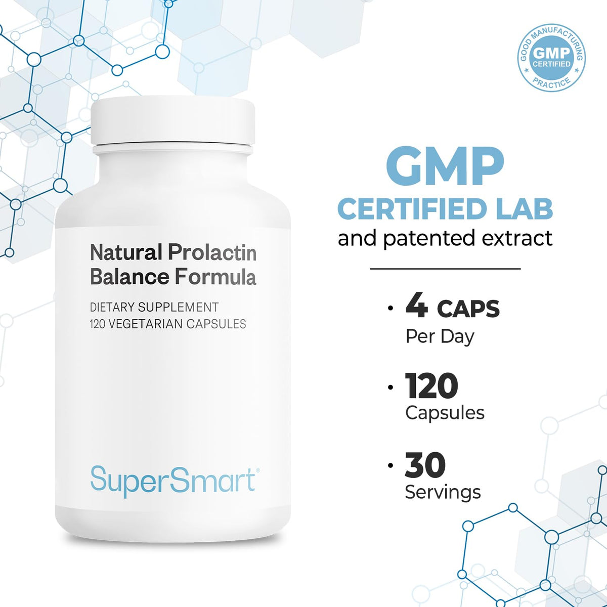 Supersmart Natural Anti Prolactin Supplement - 120 Vegetarian Capsules - image 5