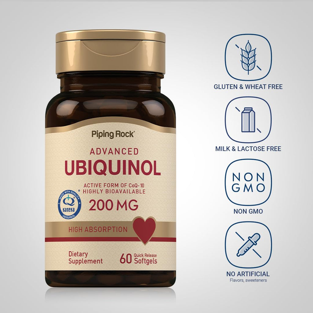 Piping Rock Ubiquinol 200mg - 60 Softgels - image 3