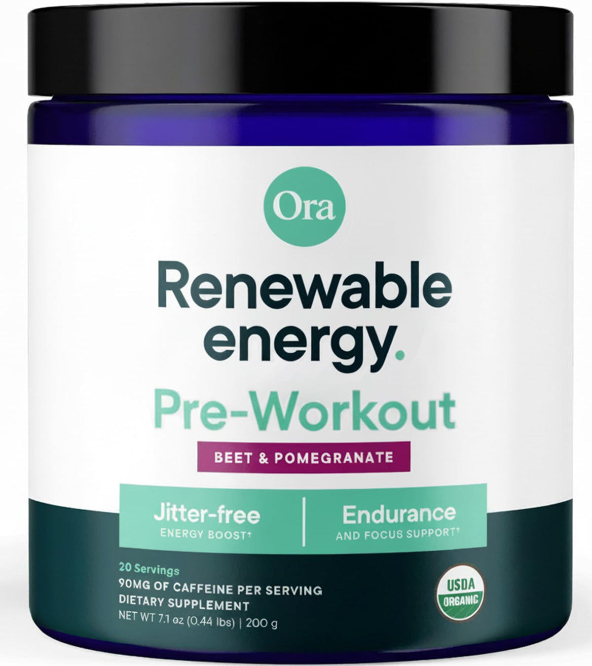 Ora Organic Pre Workout Powder Berry Beet - 20 Servings