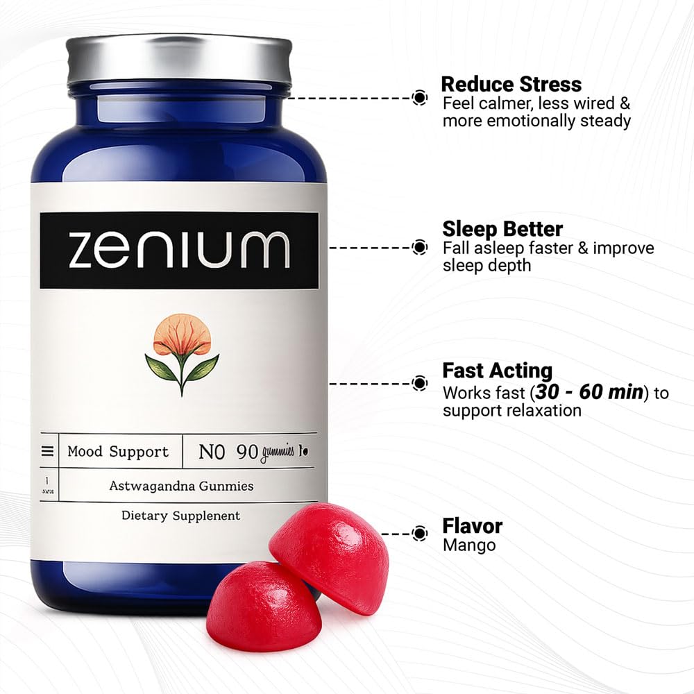 Zenium Ashwagandha KSM 66 Gummies Mango Flavored - 60 Count - image 5