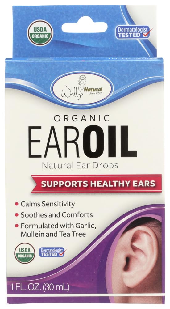 Wally's Natural Organic Ear Oil with Garlic and Mullein - 2 fl oz