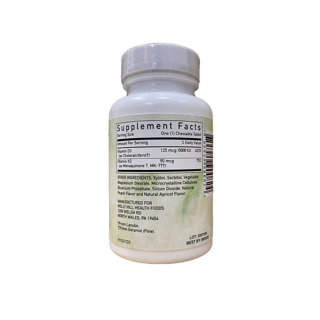 Holly Hill Health Foods D3 + K2 Formula - 90 Vegetarian Tablets - image 2