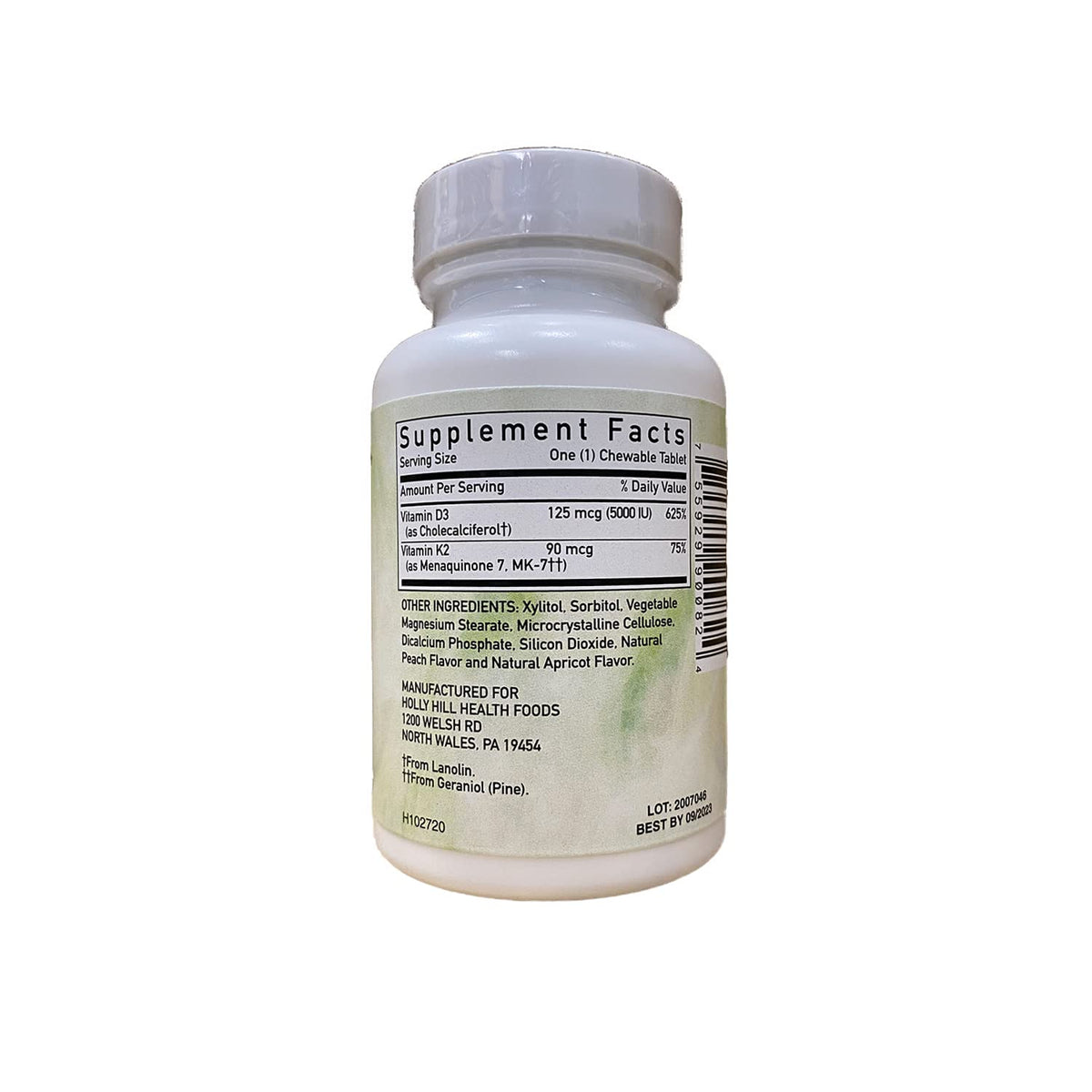 Holly Hill Health Foods D3 + K2 Formula - 90 Vegetarian Tablets - image 2