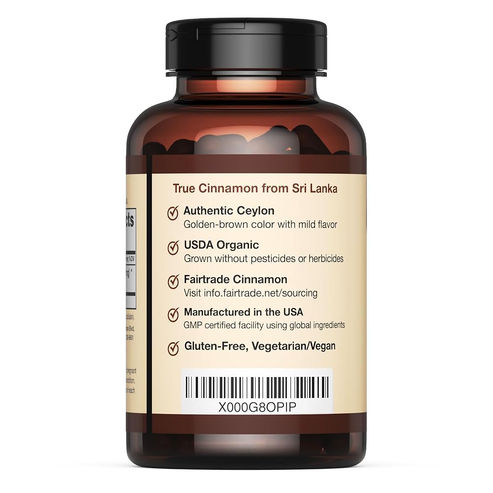 Organic Ceylon Cinnamon Capsules, USDA Certified Supplement - image 4