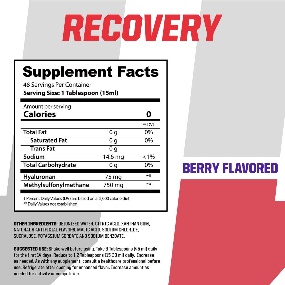 Undefined Nutrition Recovery Oral Liquid Hyaluronic Acid - 24 oz - image 2