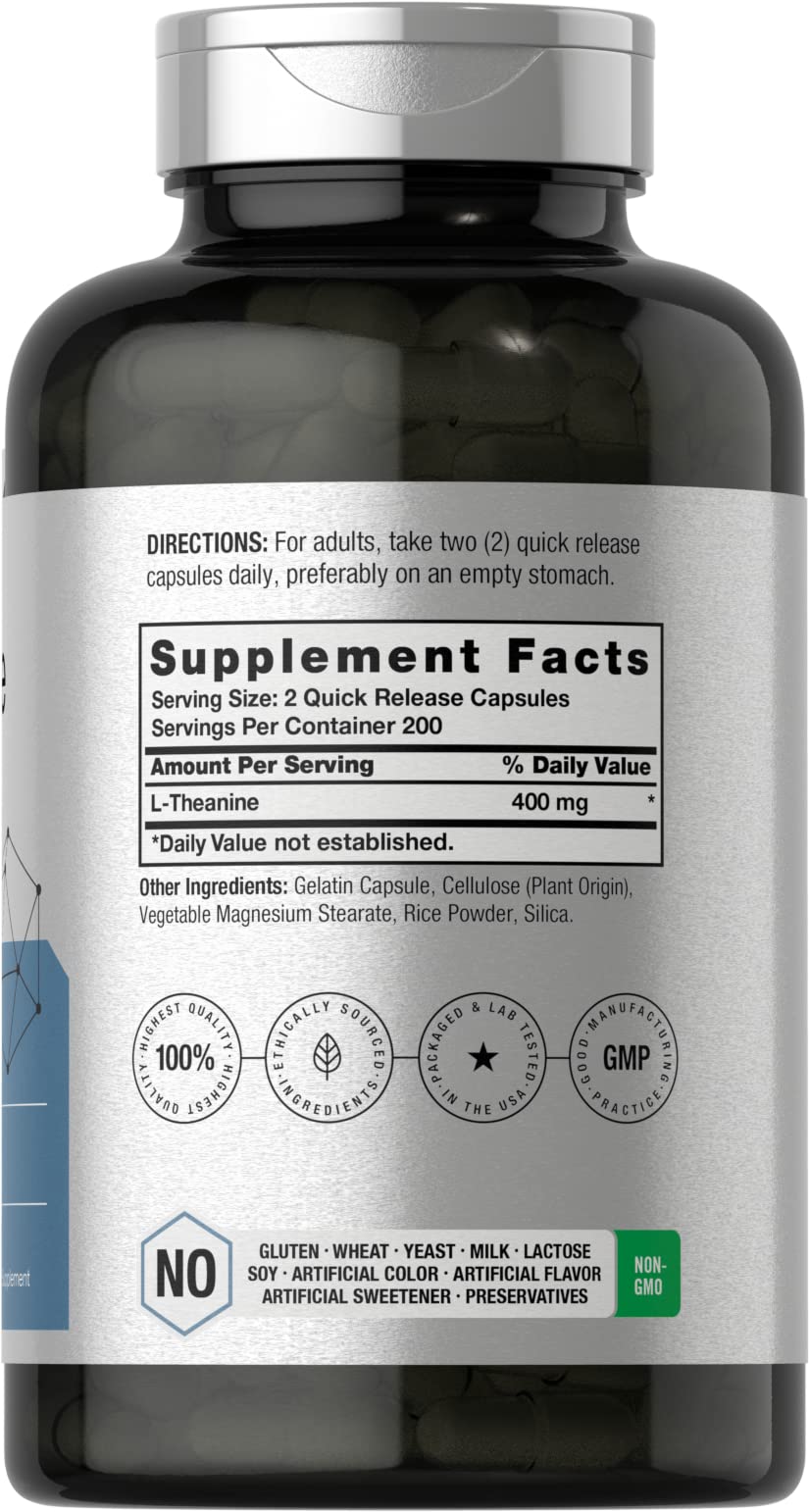 Horbäach HORBAACH Capsules L Theanine 400Mg Gluten Free Bottle N