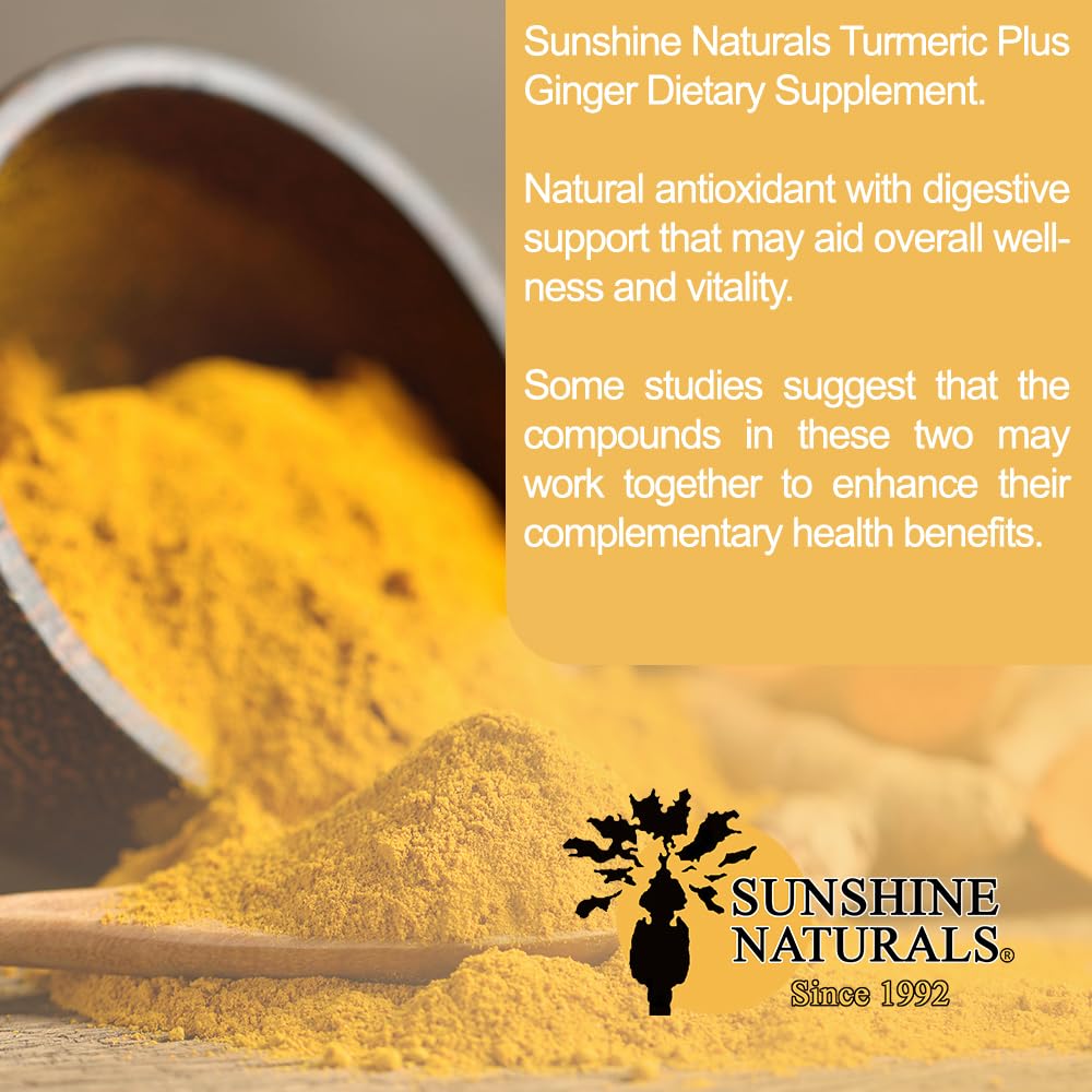 Sunshine Naturals Turmeric Plus Ginger Joint Support - 90 Capsules - image 6