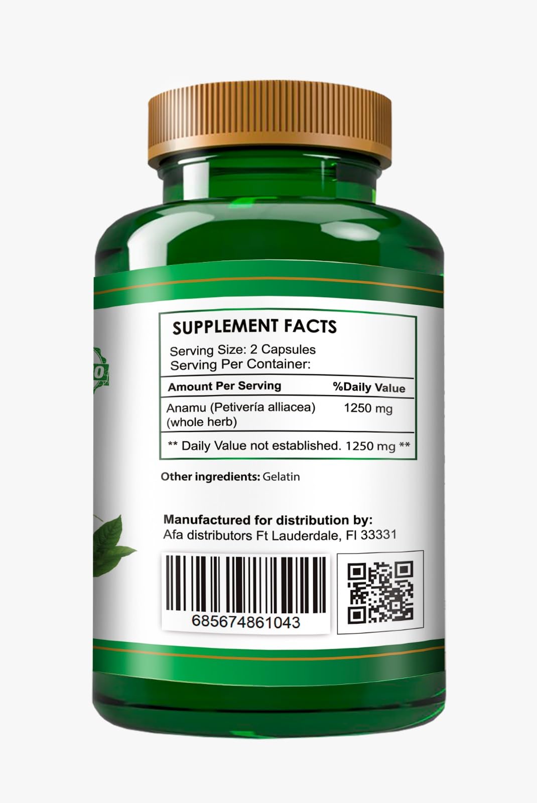 All Nue Anamu 1250mg Organic Herbal Supplement - 120 Capsules - image 2