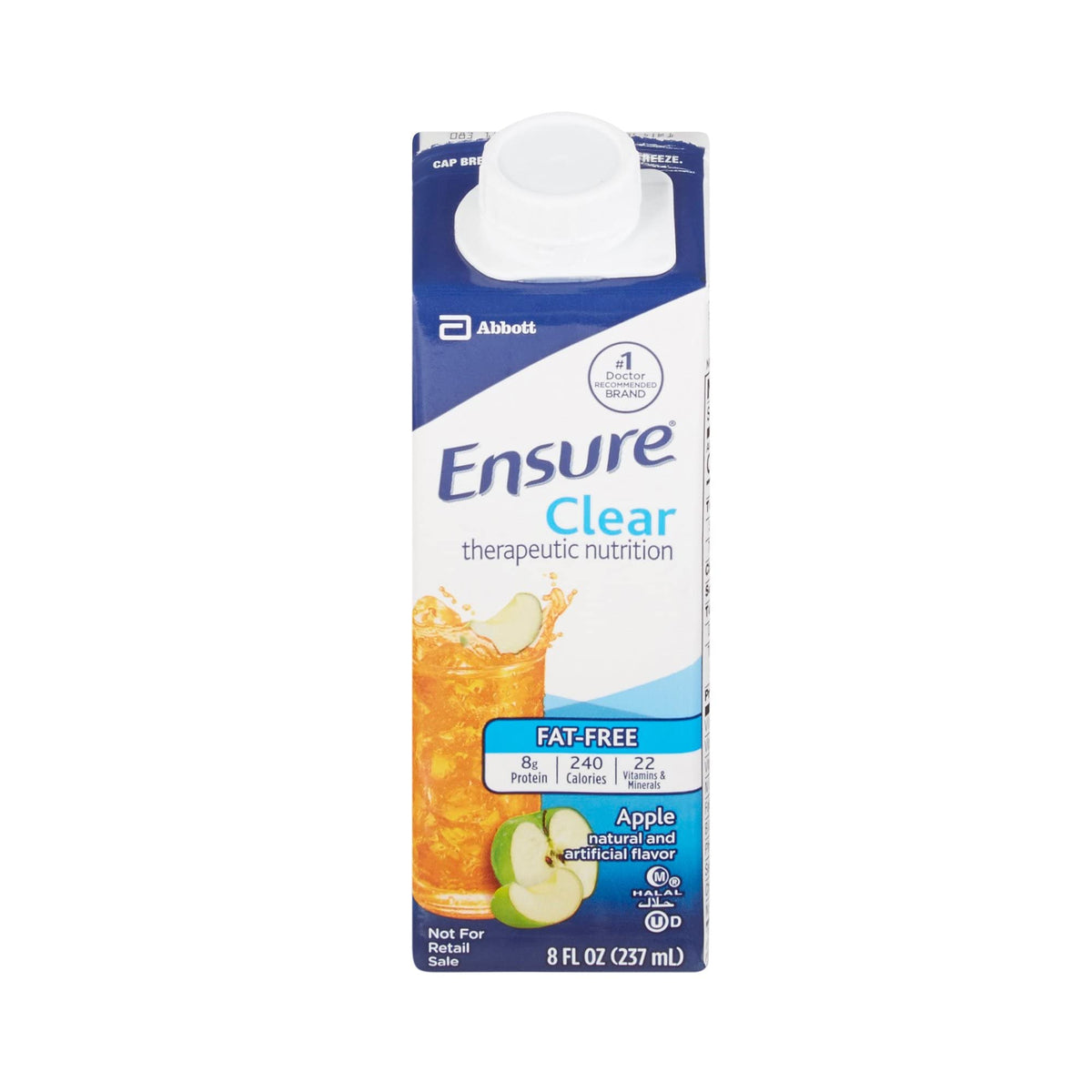 Abbott Ensure Clear Apple Therapeutic Nutrition Drink - 32 Pack