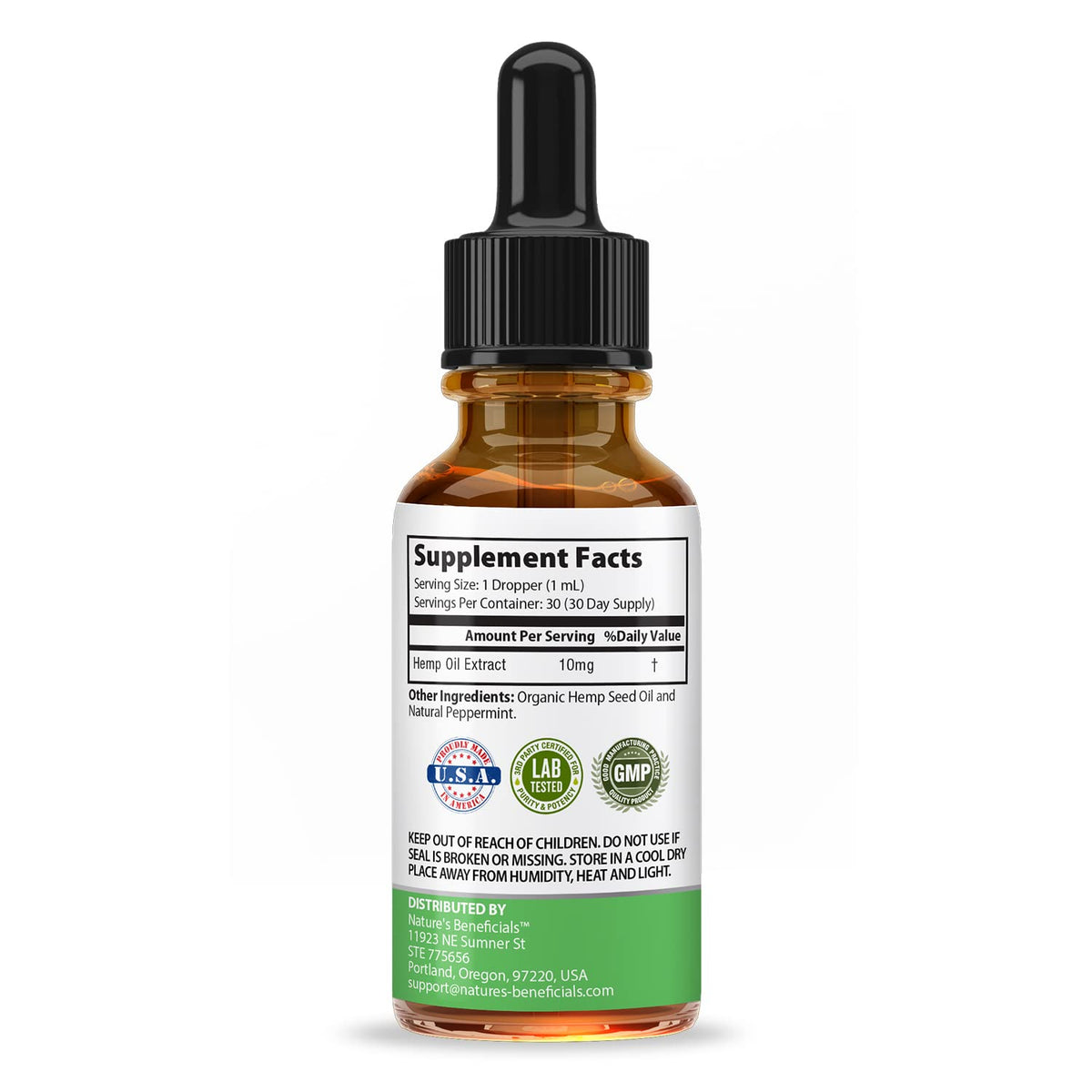 NATURE'S BENEFICIALS Organic Hemp Oil Extract Drops