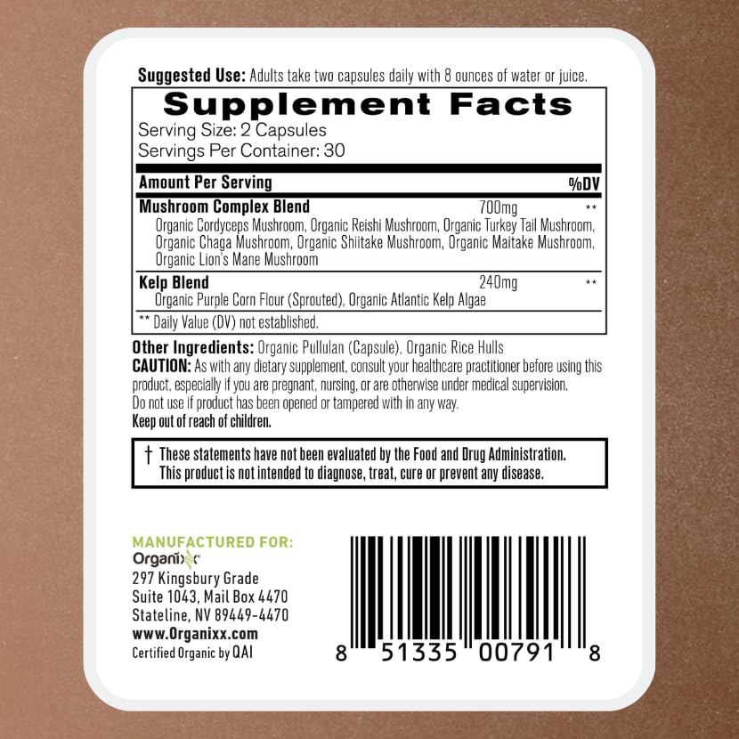 Organixx 7 Mushroom Supplement Immune Support - 60 Capsules - image 6
