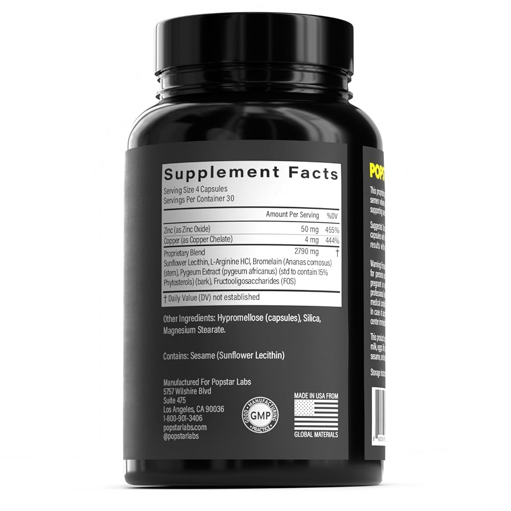 POPSTAR Labs Semen Volume Booster - Men's Semen Health & Fertility