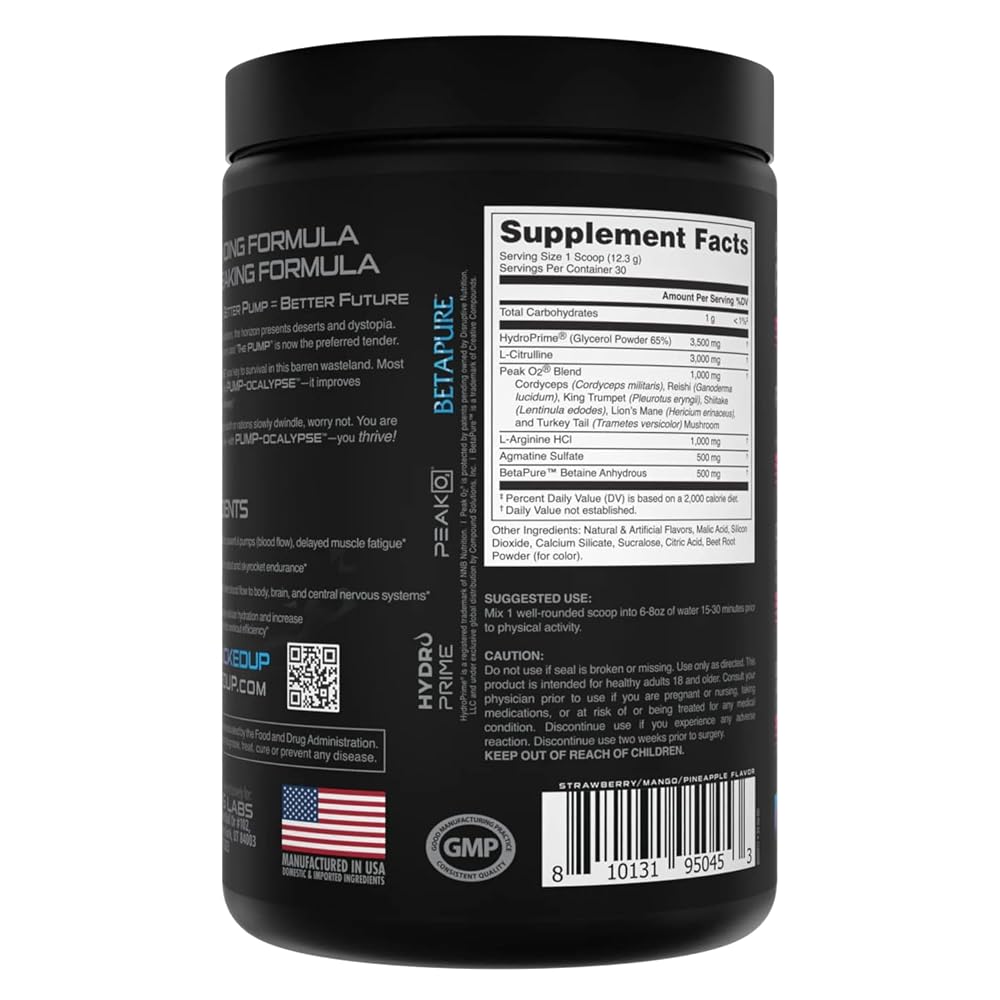 Bucked Up Pump-ocalypse Miami Nitric Oxide Booster Powder - 13 oz - image 5