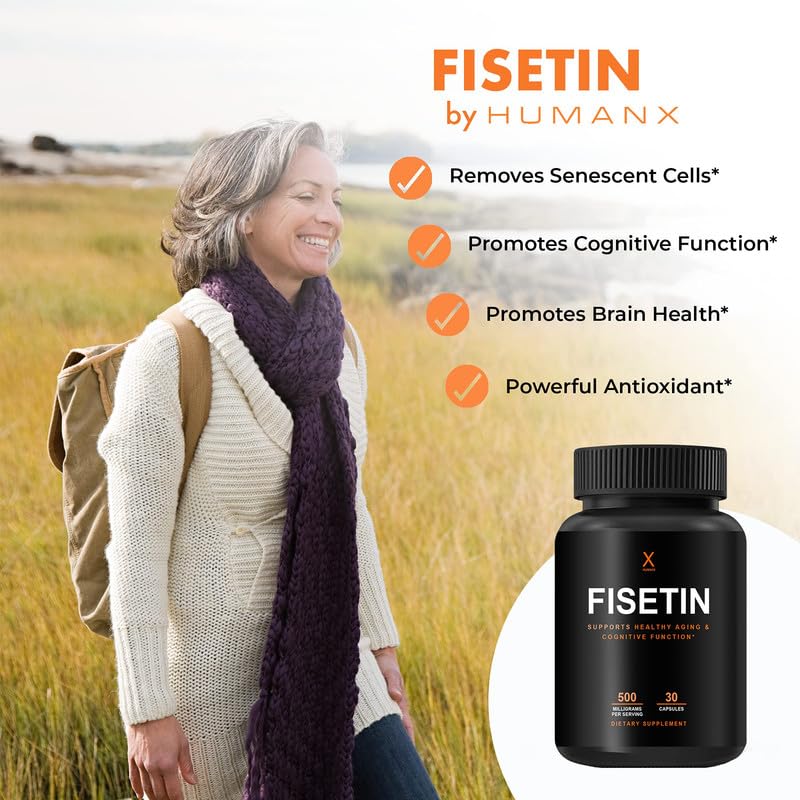 HUMANX Fisetin 500mg Senolytic Activator - 30 Capsules - image 3