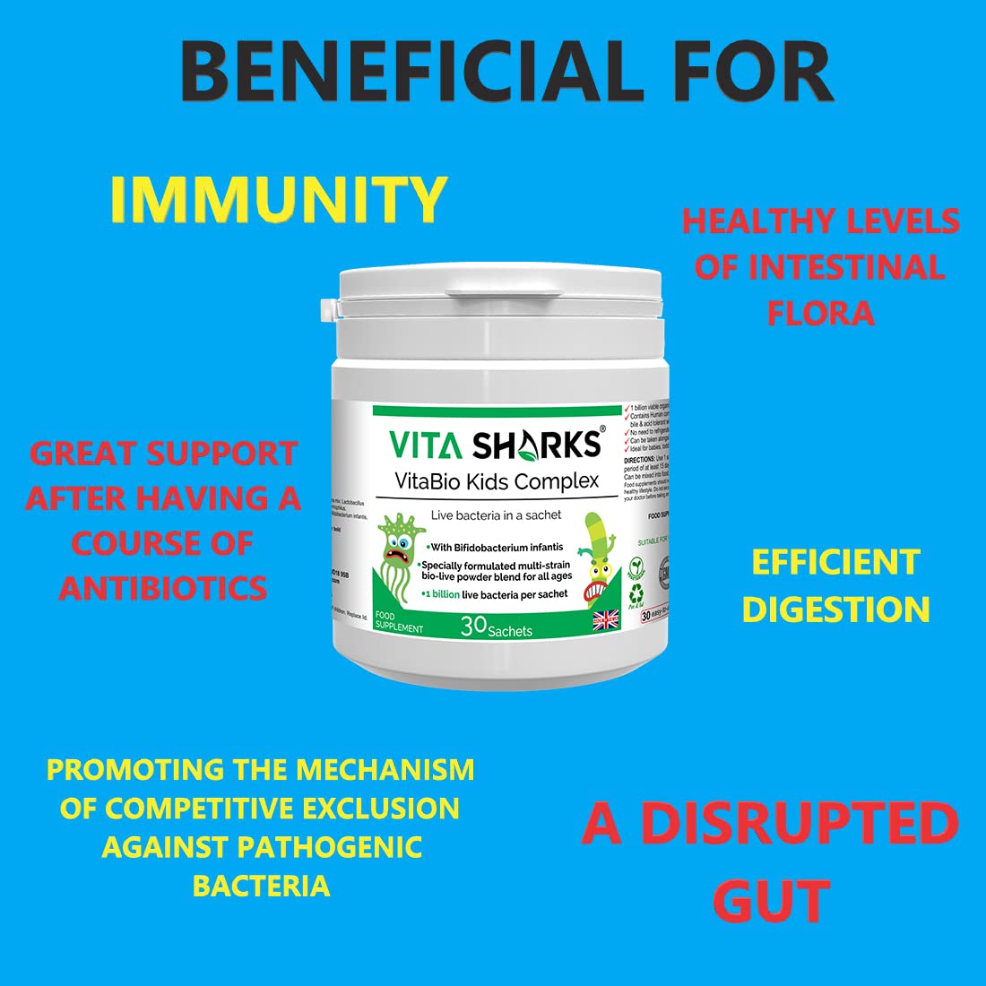 Vita Sharks VitaBio Kids Complex Probiotic Powder - 60g - image 5