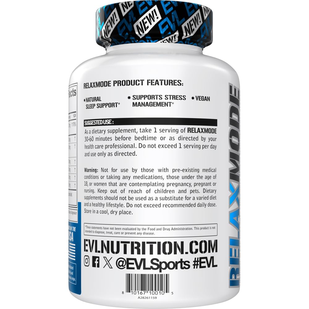 Evlution RelaxMode Natural Sleep Support - 45 Vegetarian Capsules - image 3