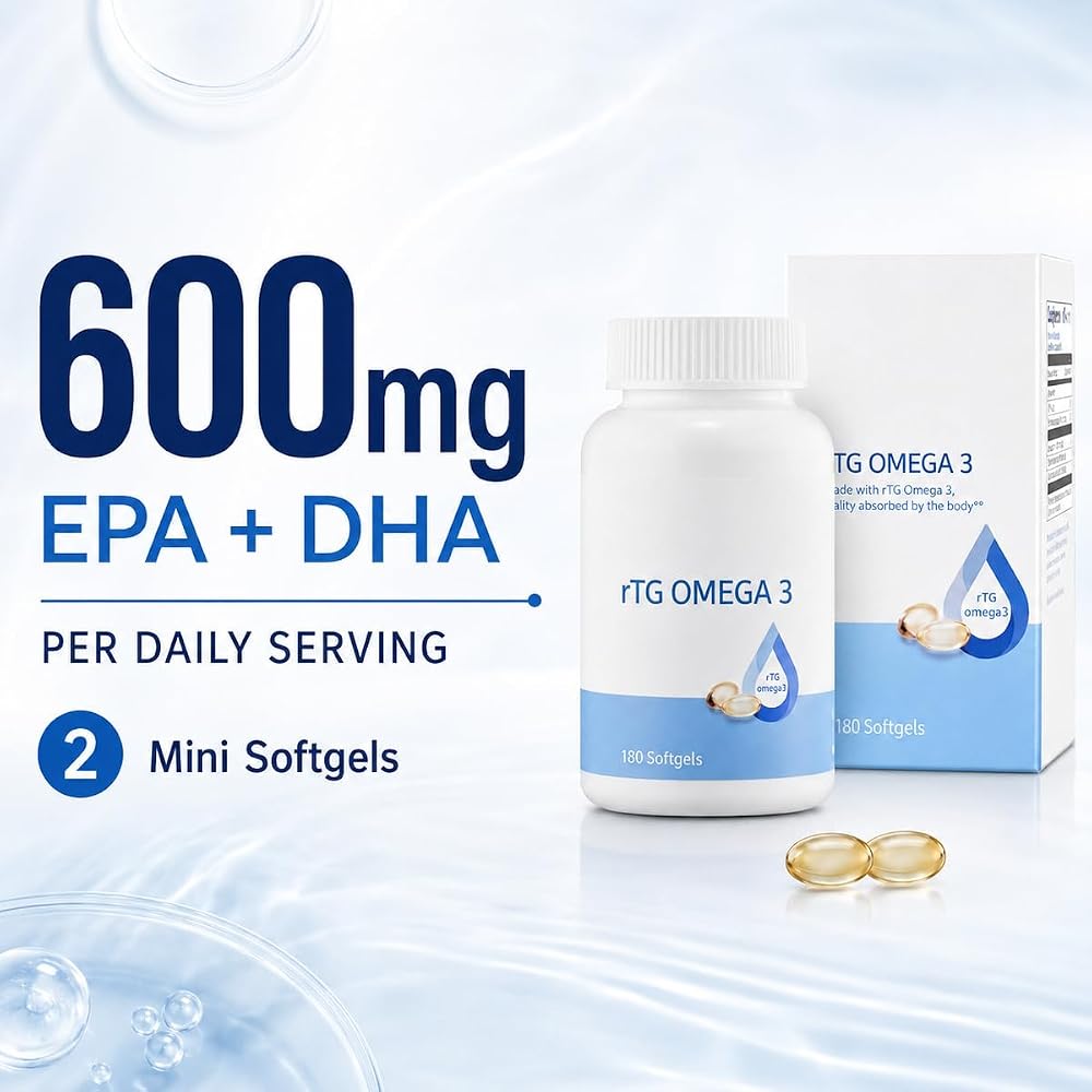 Generic rTG Omega-3 Fish Oil 600mg EPA DHA - 180 Softgels - image 4