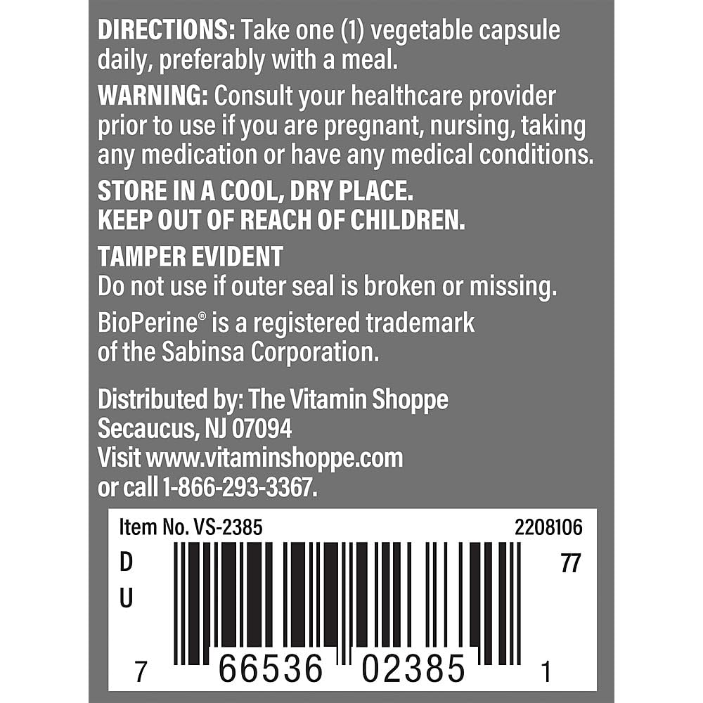 The Vitamin Shoppe DIM Men 200mg with BioPerine - 60 Vegetarian Capsules - image 3