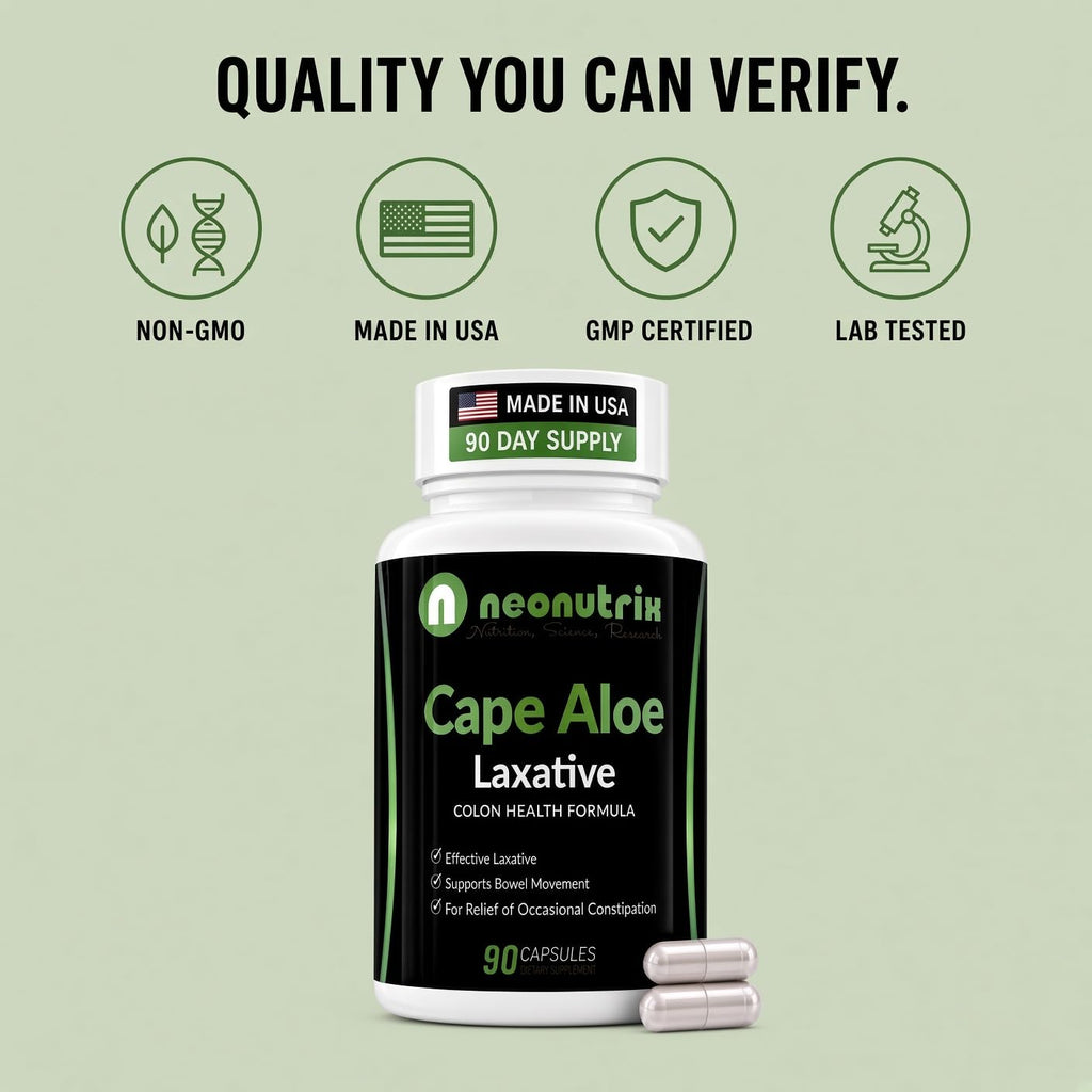 Neonutrix Cape Aloe 450mg Laxative Capsules - 90 Capsules - image 6