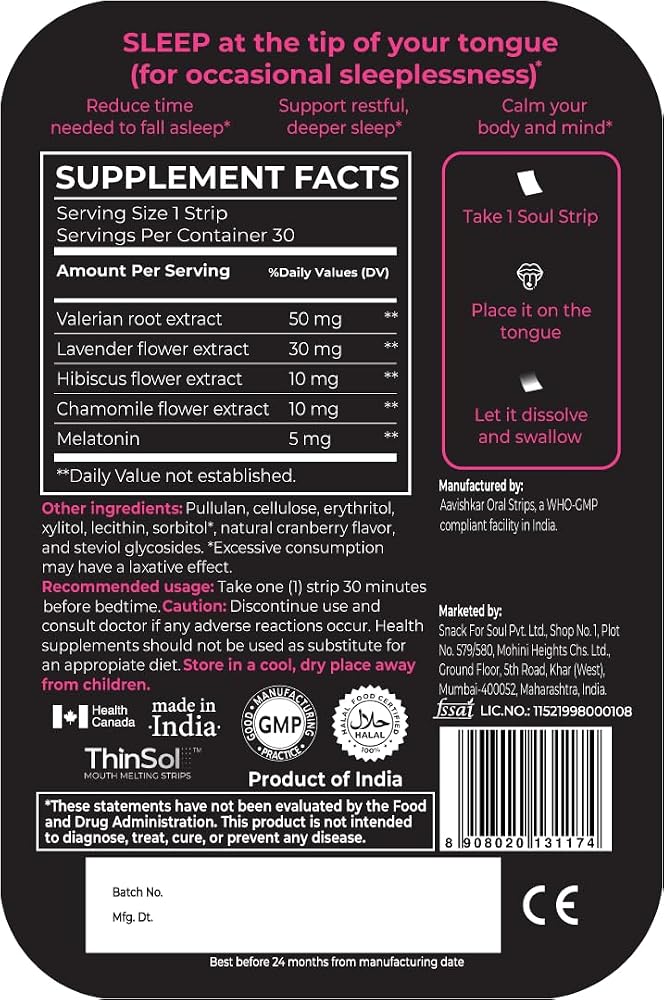 Soul Strips Snooze Vegan Sugar Free Sleep Strips - 30 Count - image 3