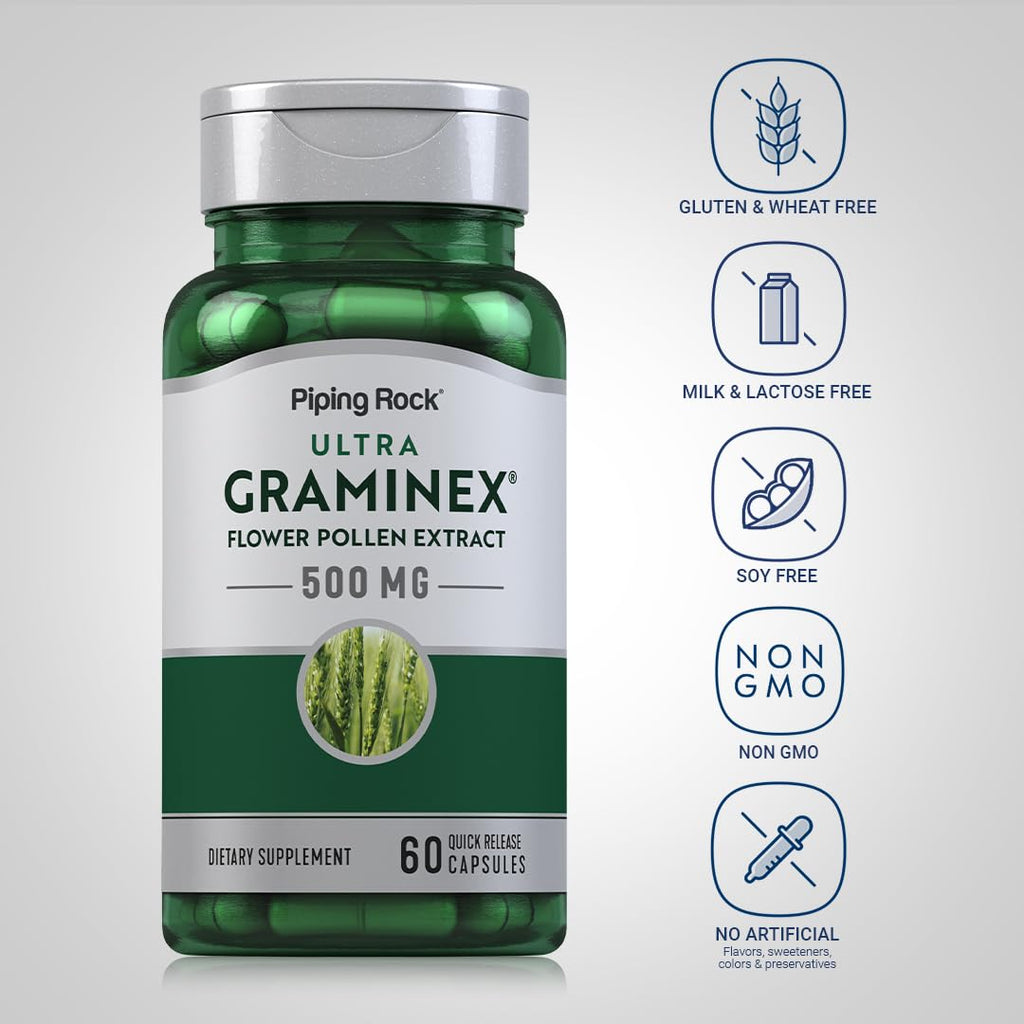 Piping Rock Graminex Flower Pollen Extract 500mg - 60 Capsules - image 3