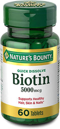 Nature's Bounty Biotin 5000 mcg Quick Dissolve Tablets - 120 Count
